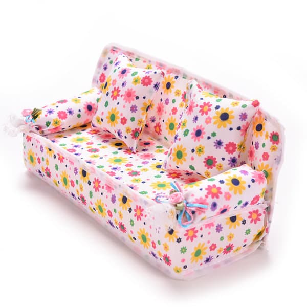 1 stk./sæt sofa med 2 puder til Barbie-dukke børns dukkehus