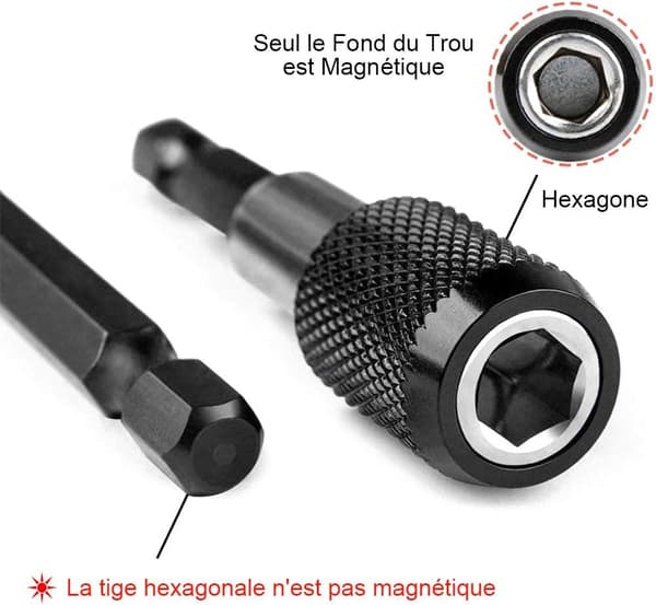 Magnetisk skrutrekkerbitsholder med sekskantet skaft 6,35 mm