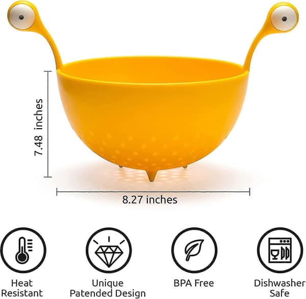 Kitchen Strainer for Draining Pasta, Vegetables, Fruit - Colander Dimensions BPA-Free Food Strainer for the Kitchen - Dishwasher Safe