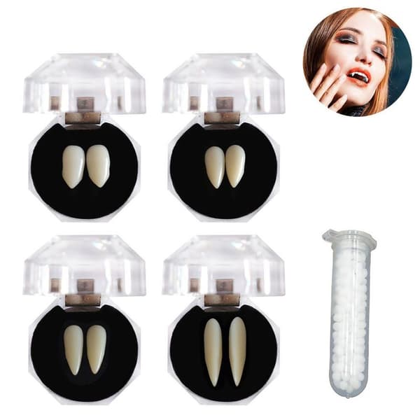 Pair Vampire Fangs Halloween Party Cosplay Dentures Props Decoration