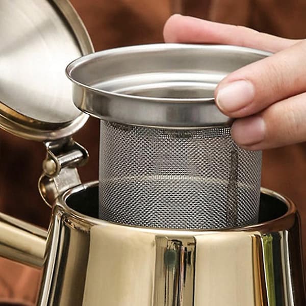 Tekanne i rustfritt stål, 1l tekanne med avtakbar infusjon