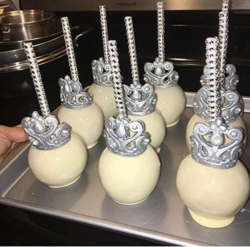 1 sæt Candy Apple Bambuspinde, Karamelæble Træ Bling Spidse Spyd, Madpinde med Cellofanpose Glitterbånd (Sølv)