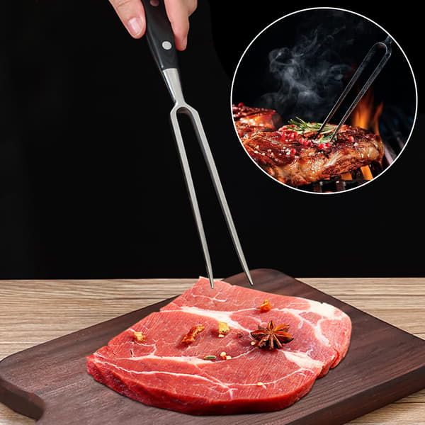 [COQQ] Tranchergaffel laget av rustfritt stål, kjøttgaffel, serveringsgaffel 16 cm