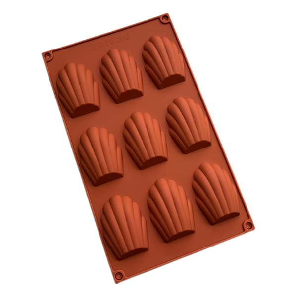 #(9 hulrum brun) Mini Madeleine silikoneform 2 stk. Non-stick Madeleineform Madeleineform til chokolademousse muffins budding#