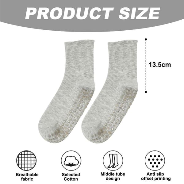 3-pack yogasockor sommarpilatesstrumpor halkfria professionella mörkgrå KLB