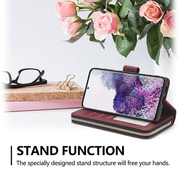 Etui til Samsung Galaxy S22 Ultra, Pung Etui Rød