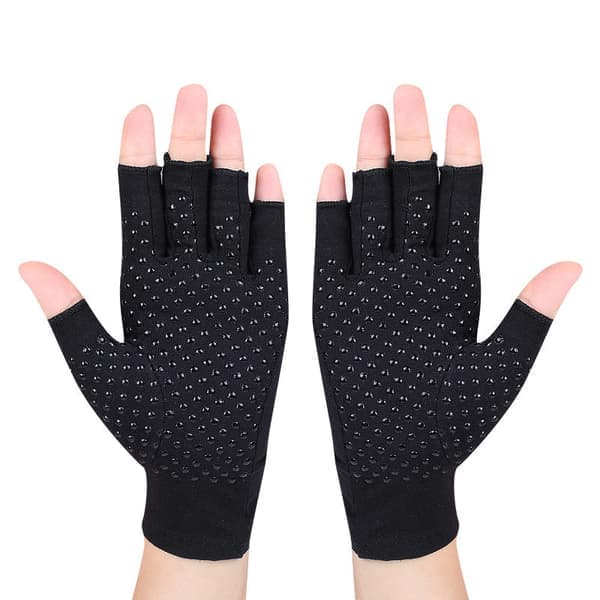 Fingerless Compression Gloves, 1 Pair Black Black S Black Black Svart
