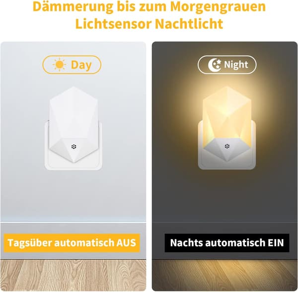 2-pack LED Night Lights for Kids with Dusk Sensor, Automatic ON/OFF