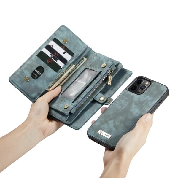 CASEME iPhone 12 Pro Max Retro lommebokveske - Blå Blå blue Blå blue