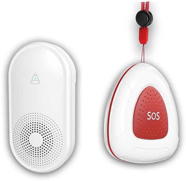 Alarm button for the elderly - Wireless doorbell - Emergency call button for seniors - Waterproof emergency call button for home - white