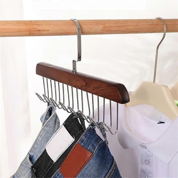 Anti Multi Hook Hanger, New Multifunctional Non-Storage Hanger, 360 Degree Swivel Belt Holder with 8 Hooks B