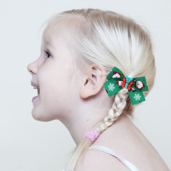 2 stk. Jule-roset Hår Scrunchies Jul Elastiske Hårbånd Nisse Hårreb Jule Hårbånd Søde Håraccessories