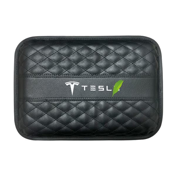 Tesla Model 3 X S Black Car Armrest Pad Cover Auto Center Console Cushion Mat