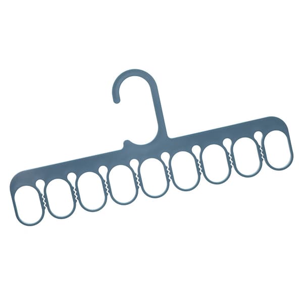 9-Hole Clothes Hanger Wardrobe Organizer Multifunctional Hanger for Scarves Socks Pants Dark Blue