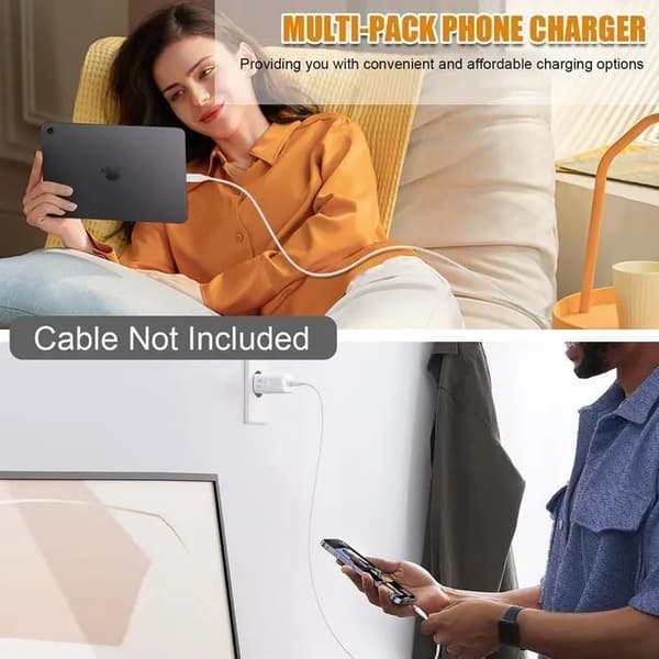 Hurtiglader USB-C - e.f.connection - 45W - Hvit - Kompatibel med Samsung Galaxy A16 A17 A36 A56 S25 Hvit Vit