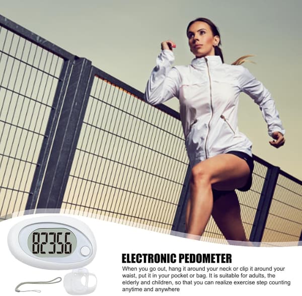 3D Pedometer for Walking, Simple Step Counter for Walking with La