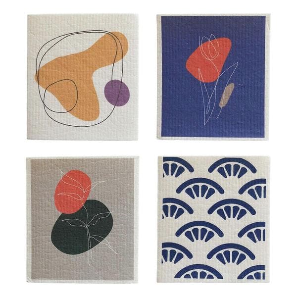 4 stk. non-woven rengøringsklude, vaskbare genanvendelige håndklæder til stil A Sty;le A