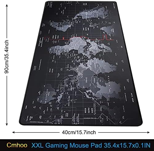 XXL Professional Large Mouse Pad & Gaming Mouse Mat (35.4x15.7x0.1 inches, Map) (90 * 40 Map)