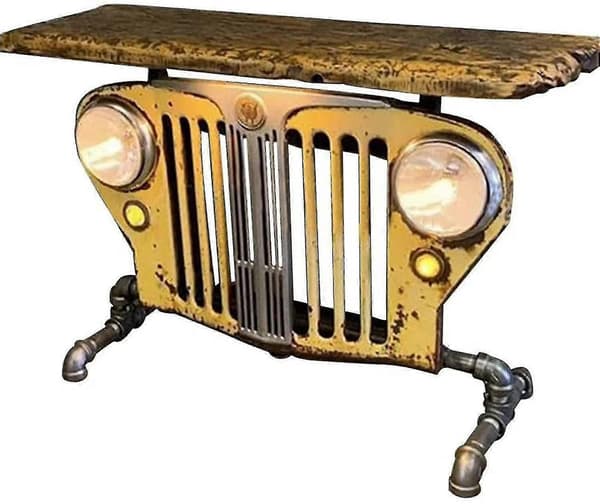 Steampunk Industrial Table Model - Yellow