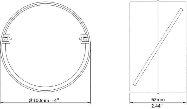 100mm Tilkobling med tilbakeslagsventil Rundt ventilasjonsrør 100mm