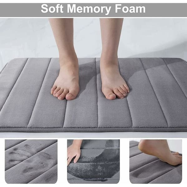 Sklisikker toalettmatte i memory foam 50x60cm absorberende vaskbar mørkegrå