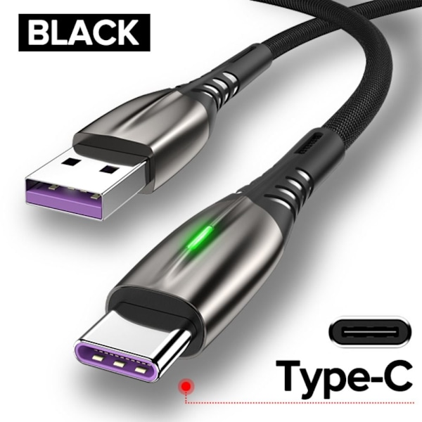 Datakabel Ladekabel SVART TYPE C TYPE C Svart Black Type C-Type C