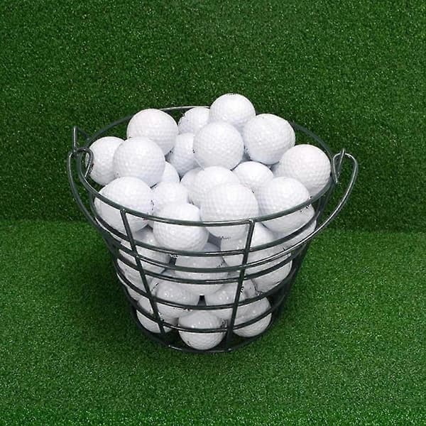 Golfkurv i rustfrit stål Golf Range Kurv Golfboldbeholder Boldbeholder Holder Rummer 50 bolde - Sort