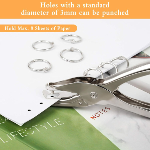 #4 Pcs. Single Hole Punch Metal Single Hole Punch Paper Punch Multiple Sheets#