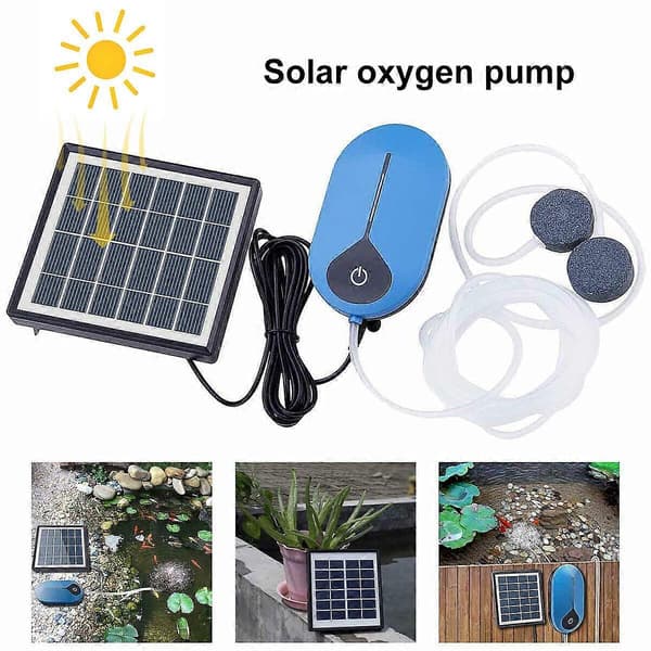 Solar Powered Oxygenator Air Stone Aerator Pond Water Oxygenator Oxygen Pump