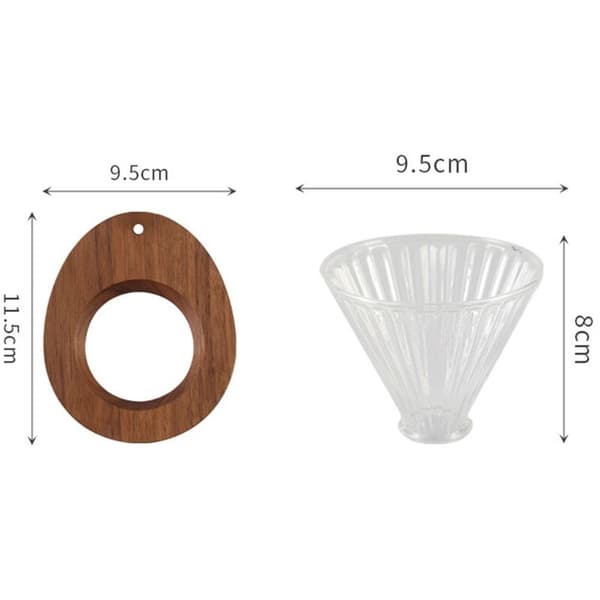 Creative Walnut Coffee Filter Holder Coffee Filter Cup with Wooden Stand Solid Wood Coffee Funnel Holder