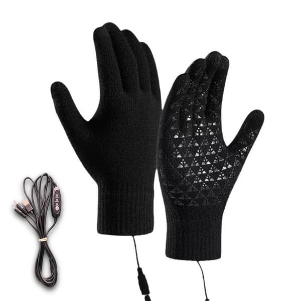 5V Direct Plug-in Heating Gloves, USB Heating Gloves, Knitted Electric Heating Gloves_yux Gray (non-adjustable temperature) Gray (non-adjustable temperature)