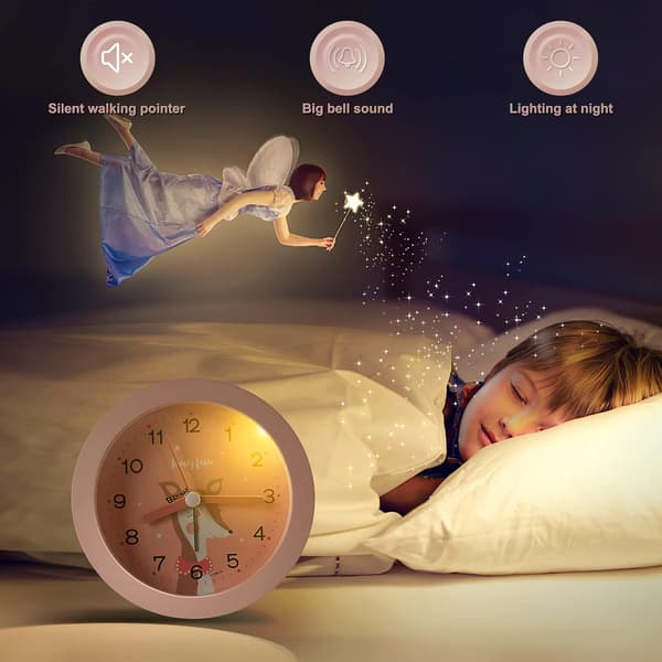 Silent Kids Alarm Clock, Loud Travel Clock, Desk Clock