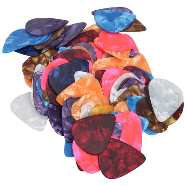 100pcs Guitar Picks Colorful Celluloid Finger Guards Tool String Instrument Accessories 0.96mm