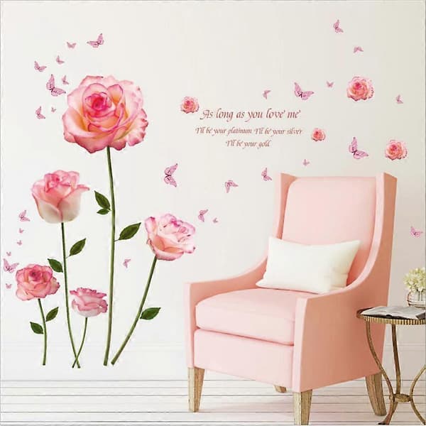 1 sett Blomster Veggdekor Romantisk