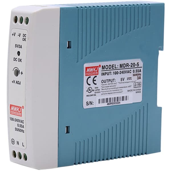 Mdr-20 5V 20W Din-kisko virtalähde AC-DC-ohjain jännitesäädin virtalähde 110V 220V