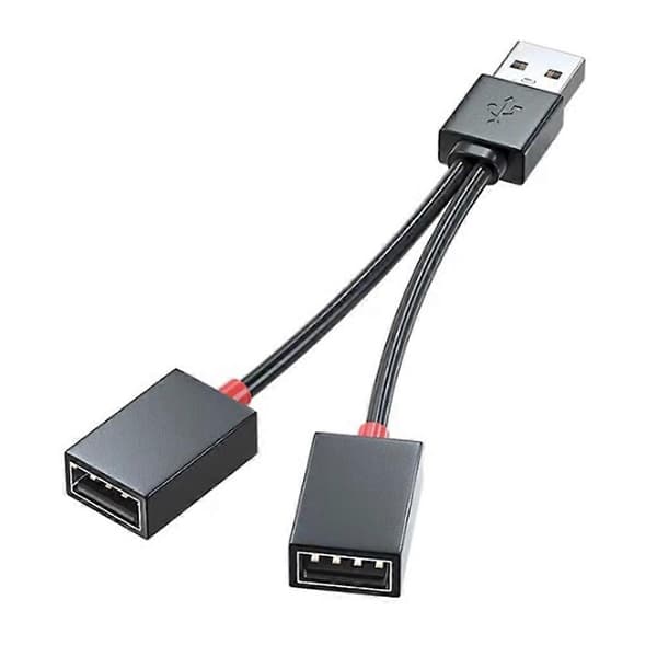 1 i 2 Utganger USB-splitter for bil, multifunksjonell adapterkabel