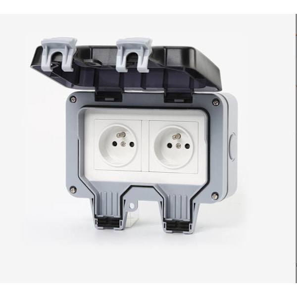 Waterproof Socket Double Outdoor Power Socket IP66 Waterproof Wall Socket 16A