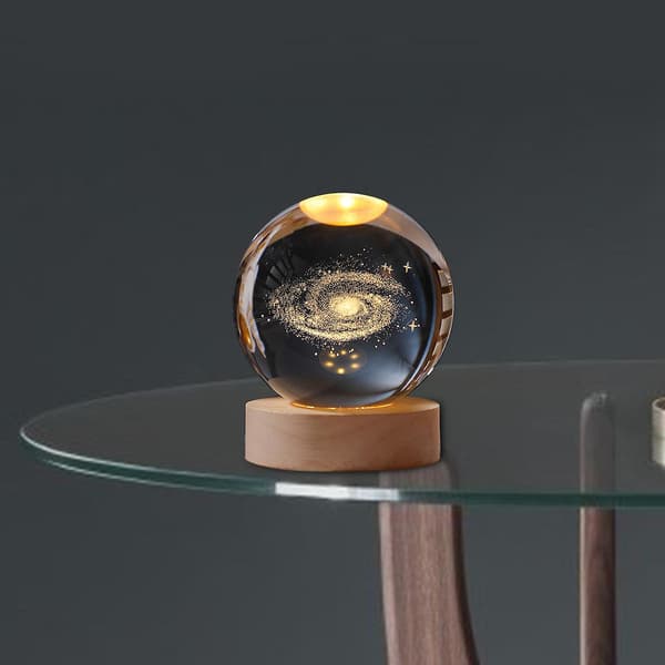 2 stk. natlamper med kugle og base til stuedekoration Stylef