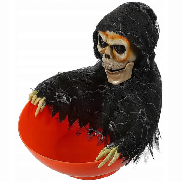 Halloween Decoration With Light Skeleton Candy Bowl