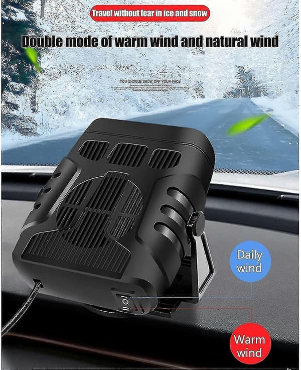 Bilvarmer Afrimningsvarmer 12v 120w/24v 200w Bærbar Forrudeblæser