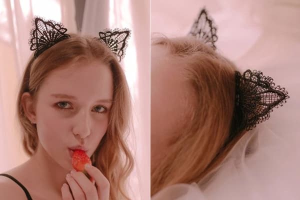 Søde blonde katteører, maskerade cosplay pandebånd dame D D