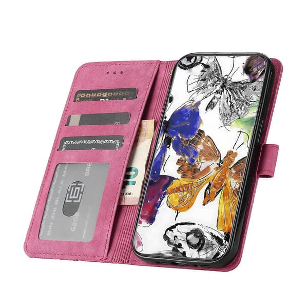 Compatible with Motorola Moto E7 Plus Embossed Butterfly Case with Wallet and Stand