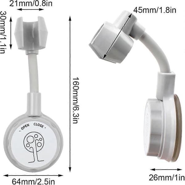 Dusjhodeholder med sugekopp, justerbar dusjhodeholder, 360° roterbar dusjholder [DB]