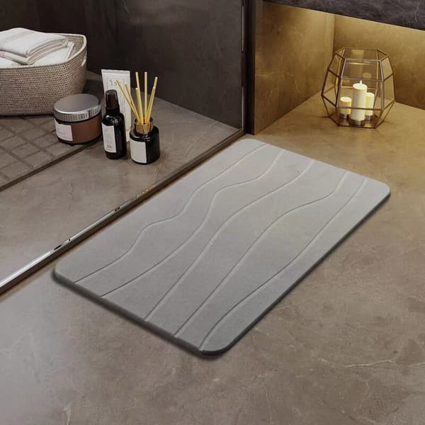 Diatom Bathroom Mat, Quick-Drying Non-Slip, Natural Stone, 40 x 60 cm, Large Size, Easy to Clean