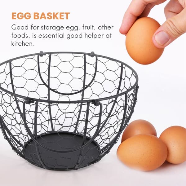 Iron Egg Basket Fruit Basket Fruit Bowl Collection Ceramic Hen Ornaments Decoration Kitchen Accessories B
