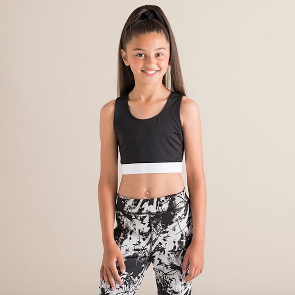 SF Minni Lasten Tyttöjen Muoti Crop Top 9-10 Vuotta Musta/Valkoinen Black/Whit Black/White 9-10 Years