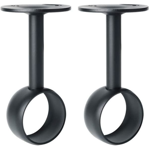 Takgardinstangsfester, 32 mm, Matt Svart Rustfritt Stål, 2 stk - Kraftig Styrke