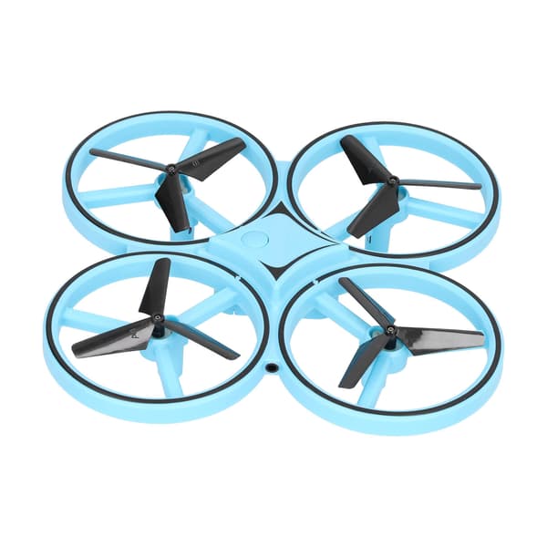 RC Mini Drone Tyngdekraftssensor LED-lys Quadcopter Børnelegetøj med dobbelt fjernbetjening UrBlå