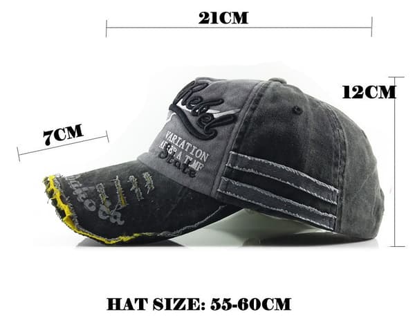 Graffiti tekst baseballcaps vasket caps cowboy solhatt