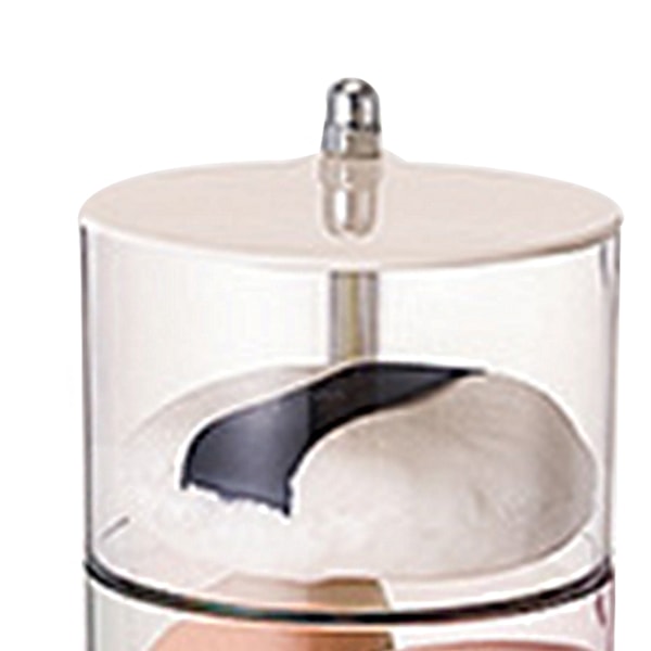Multi-layer Powder Puff Organizer Breathable Dustproof Earring White Rotatable Container for Home 4 Tiers